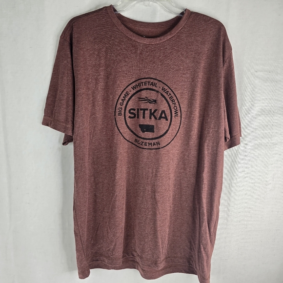 Sitka NEW Mens XL Seal Tee Umber Heather Burgundy Red Tshirt - Picture 1 of 12